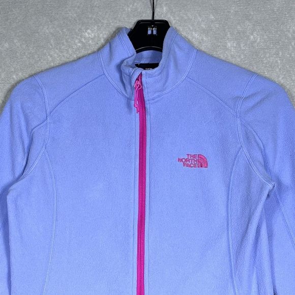 The North Face Jacket Womens Small Purple Full Zip Logo Fleece Jacket Pockets - Picture 2 of 10